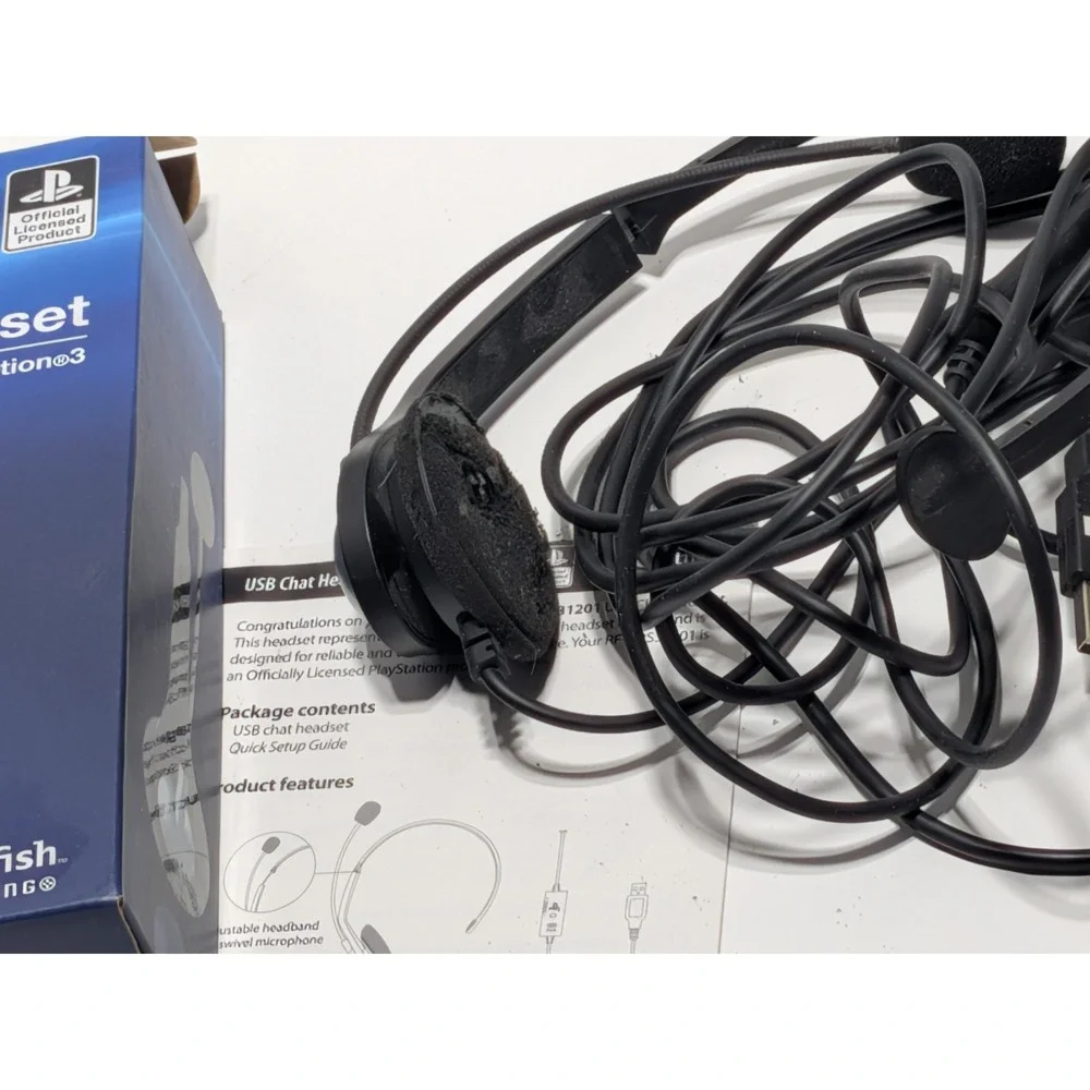 Rocketfish Gaming PS3 USB Chat Headset RF-GPS31201 Wired PlayStation 3